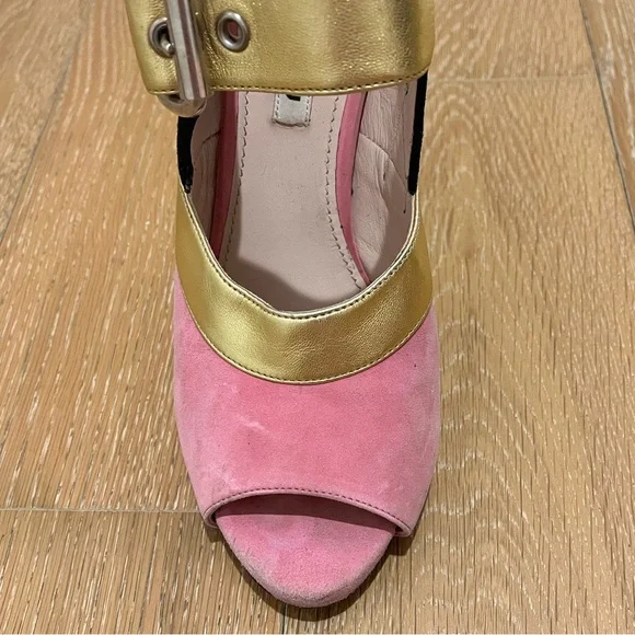 Miu Miu Pink and Gold Heels used size 39 Euro from 2013 Collection - Picture 12 of 16